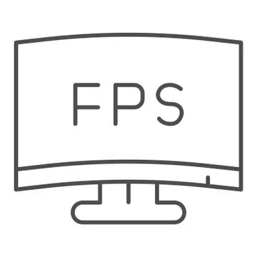 FPS definition thin line icon. Modern monitor, frames per second counter symbol Stock Illustration