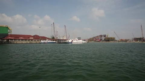 FPSO Ship OSX 2 Moored At Cargo Port Stock Footage 65731172
