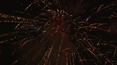 FPV aerial view of fireworks exploding in the night sky, Serbia. Vídeos de archivo 335622128