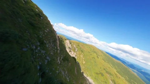 FPV, Beautiful view of rocky peak of Spitz mountain in the Carpathian  Stock Footage 255407726