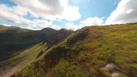FPV, Beautiful view of rocky peak of Spitz mountain in the Carpathian mountains Stock Footage 256287519
