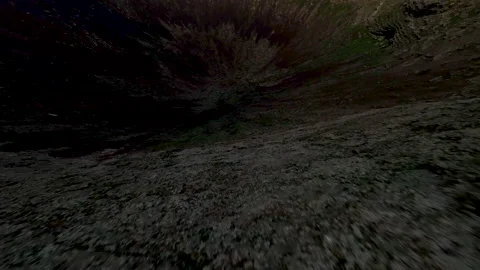 Fpv calderon hondo inside volcano Fuerteventura drone aerial flying Stock Footage 223581743