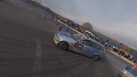 FPV Chase: Under-Tank Pass and Drift Action at Milovice Track Stock Footage 324922319