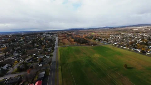 Fpv cinematic countryside fields under clouds – original file edition Stock Footage 320495512