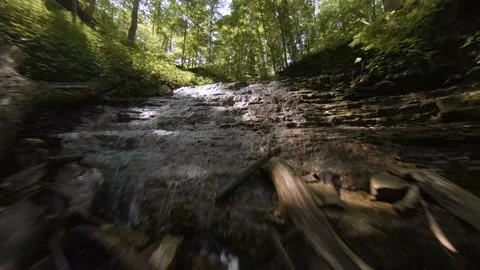 FPV Cinematic Drone Flying Up A Waterfall (Canterbury Falls In Hamilton) Stock Footage 161572202