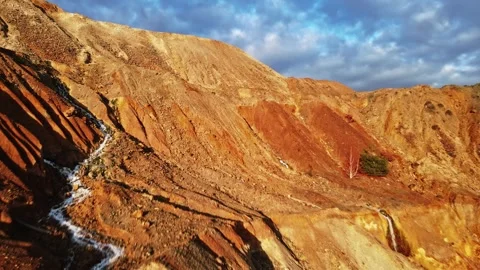 FPV Close Proximity Flight Dune Sand Reveal Big Mountain Side Springs Stock Footage 274133277