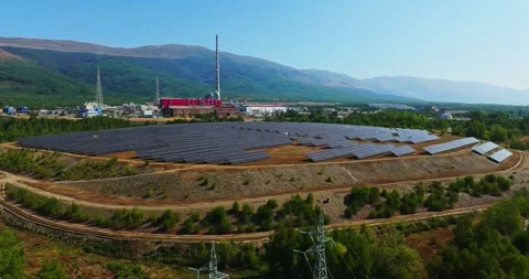 Fpv Close Proximity Flight Solar Cell Arrays Powering A Large Industrial Stock Footage 300445625