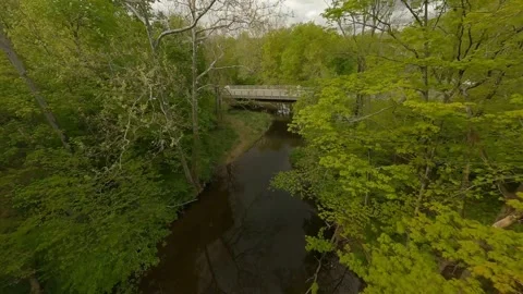 FPV Dive into Creek Stock Footage 171473666