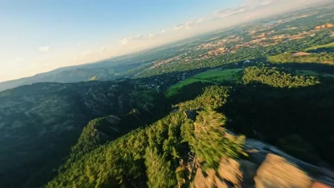 FPV dive down flatirons in colorado 4K Stock Footage 314753960