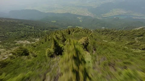 FPV Dive Down Steep Forested Mountain Slope (4K) Stock Footage 311547200