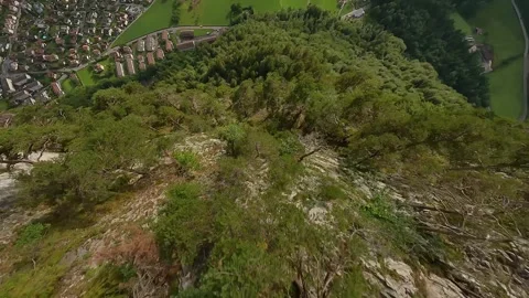 FPV Dive Through Tree Tops from Mountain Near Interlaken (4K) 스톡 동영상 311819837