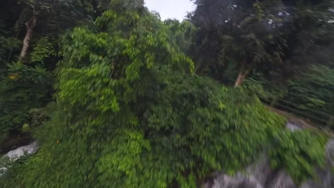 Fpv dive Waterfall sekumpul Bali Stock Footage 264157697