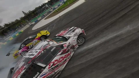 FPV drift battle at Autodrom Sosnová – April 21, 2024 스톡 동영상 318806480