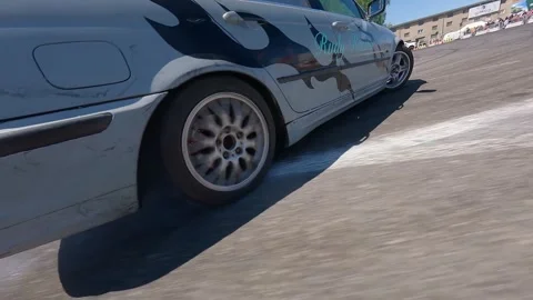 FPV Drift Battle With Extreme Close-Up and Aerial Car Flyover Stock Footage 328473671