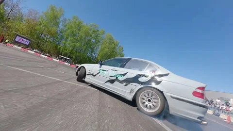 FPV Drift Battle With Focus on Chaser and Close-Up Shots Stock Footage 328473388