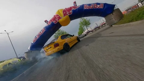 FPV drift battle at Liberec NISA event – close low chase – May 26, 2024 Stock Footage 318804052