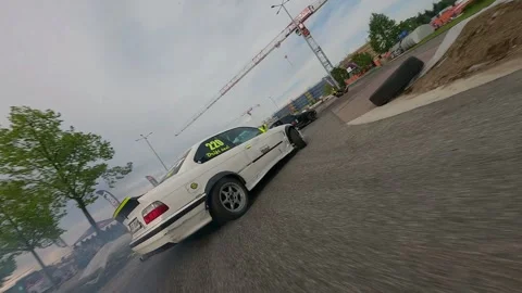 FPV drift battle at Liberec NISA event – May 26, 2024 Stock Footage 318804063