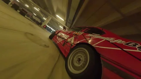 FPV Drift Focus: Intense Low-Angle Solo Chase Stock Footage 327036093