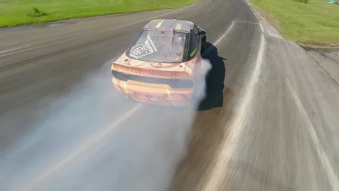 FPV Drift Run With Nissan Producing Continuous Tire Smoke Vidéo 334877150