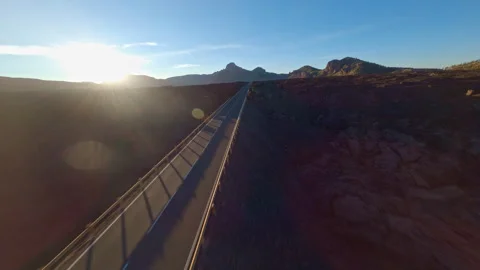 FPV Drone 4K Cinematic Drone Volcanic Road Stock Footage 305809306
