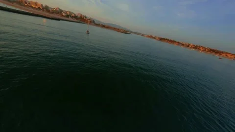 FPV Drone Aerial flight sunset view at Praia da Rocha, Algarve. Portugal. (A) Stock Footage 163367796