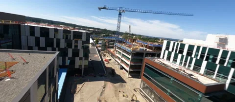FPV Drone Aerial over Microsoft Construction Prores 4 Stock Footage 204878076