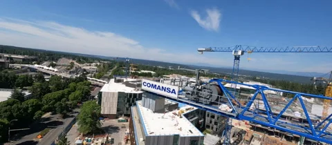 FPV Drone Aerial over Microsoft Construction Prores 3 Stock Footage 204880215
