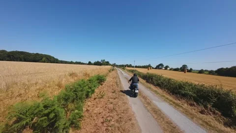 FPV drone chase motorcycle Stock Footage 314055016