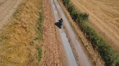 FPV drone chase motorcycle Stock Footage 314055033