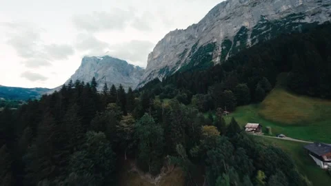 Fpv drone climbing the Mattenberg in Grindelwald Switzerland cinematic drone Stock Footage 255500224