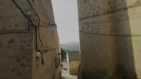 FPV Drone Crash into a Building in a tiny street Stock Footage 231235711