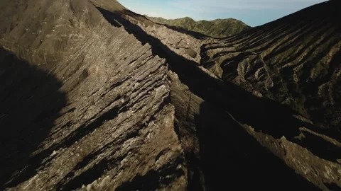 FPV drone dive across Mount Bromo crater East Java Indonesia 스톡 동영상 328956655