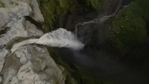 FPV drone diving down Coban Sriti Waterfall East Java Indonesia 스톡 동영상 328956574