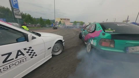 FPV Drone Drift Battle Close Low Flight Liberec Nisa 26 May 2024 Stock Footage 319911869