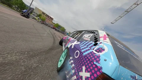 FPV Drone Drift BMW Combi Qualifying Low Flight  Liberec Nisa 26 May 2024 Stock Footage 321410672