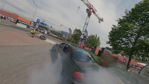 FPV Drone Drift Car Qualifying Low Flight Action Liberec Nisa 26 May 2024 스톡 동영상 321410644