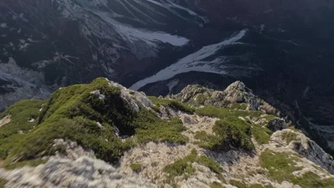 FPV Drone Dynamic Dive Down Steep Autumn Slope, 4K Stock Footage 321204518