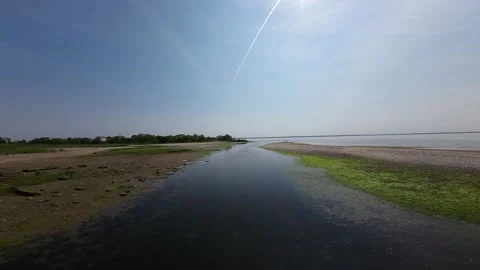FPV Drone Expedition: Warwick, Rhode Island Coastal Exploration Stock-Footage 243581103