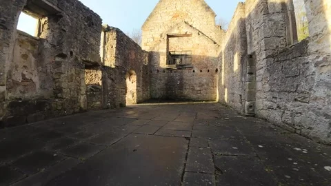 FPV Drone Exploration Inside and Outside St Bridget’s Kirk, Dalgety Bay Stock Footage 326802895