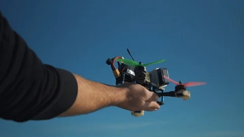 FPV drone flies of the hand Stock Footage 122164191