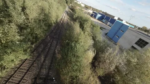 FPV Drone Flies Over Abandoned Train Tracks Stock Footage 289039720