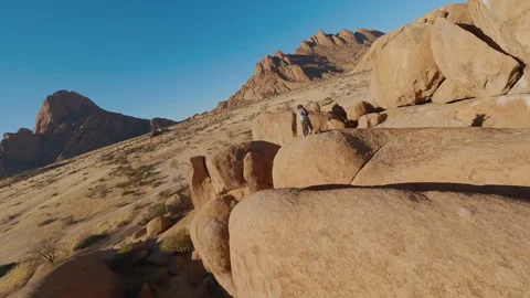 FPV drone flies through the desert Stock Footage 297254648