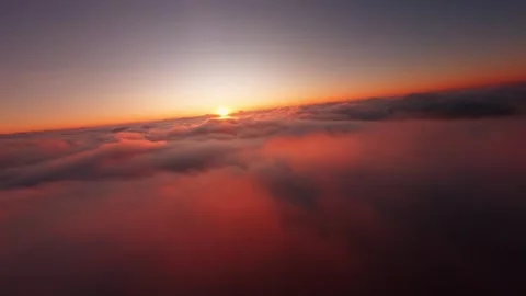 FPV Drone Flight Above the Clouds at Sunset in Bali Video stock 305796120
