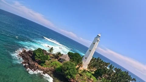 FPV Drone Flight Along Sri Lanka Coastline – Beaches, Ocean, Boats, Lighthouse Stock Footage 324613422