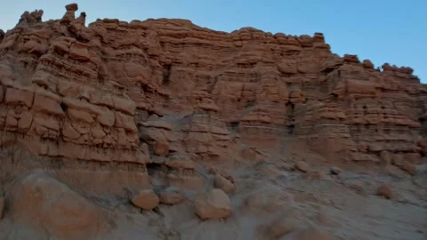 FPV Drone Flight Between the Hoodoos in Goblin Valley State Park at Sunrise Stock Footage 286229192