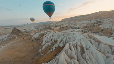 FPV Drone Flight – Color Graded – Passing Through Hot Air Balloons Stock Footage 311078285