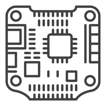 FPV Drone Flight Controller vector concept thin line icon Stock Illustration