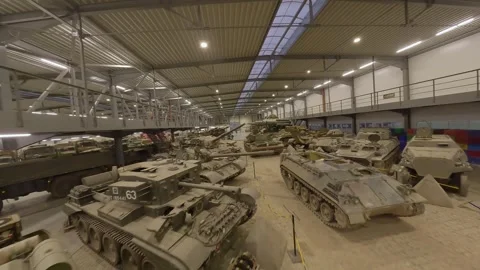 FPV Drone Flight Inside Milovice Military Museum – Czech Republic (3 Nov 2024) Stock Footage 314569006