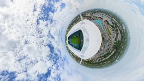 FPV Drone flight Miami Hard Rock Stadium home to 2026 FIFA World Cup Stock Footage 336212061