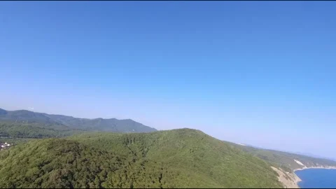 FPV drone flight in the mountains overgrown Stock Footage 206374535